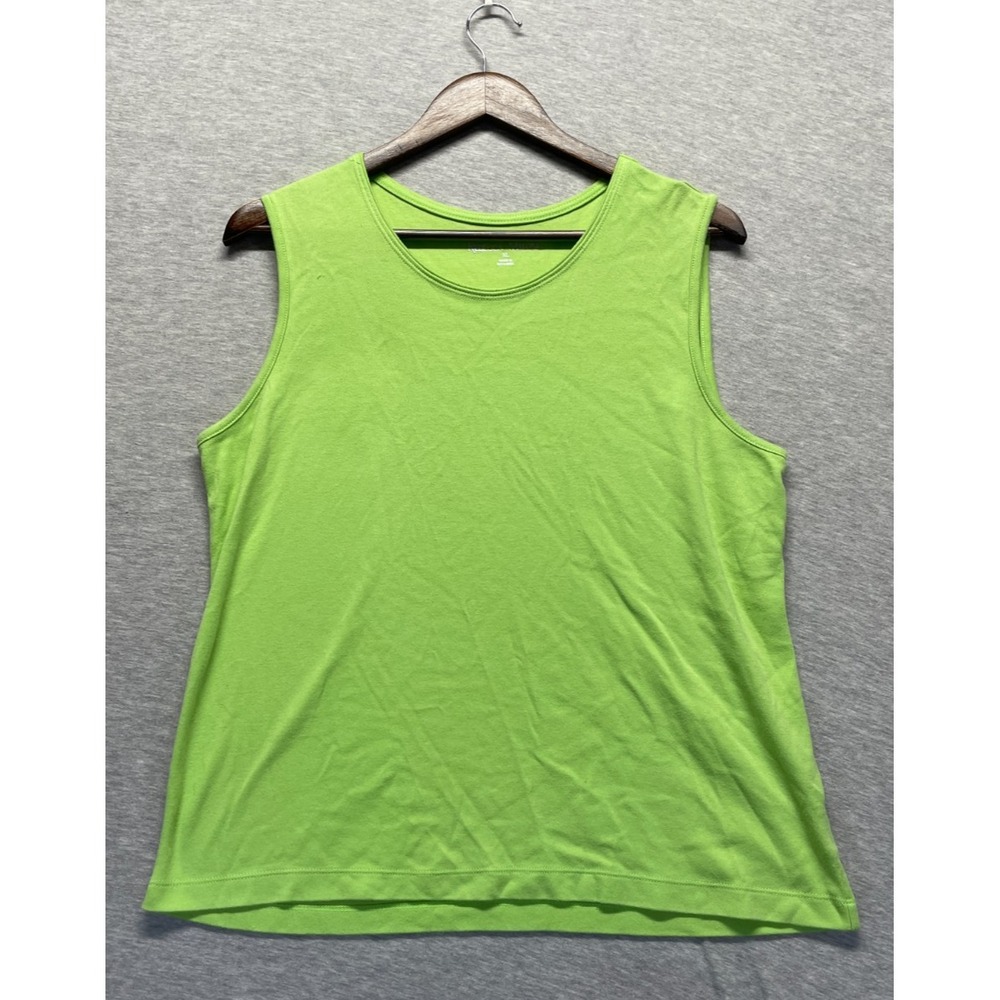 Rebecca Malone Tank Top Womens XL Lime Green Casual Summer Everyday Round Neck